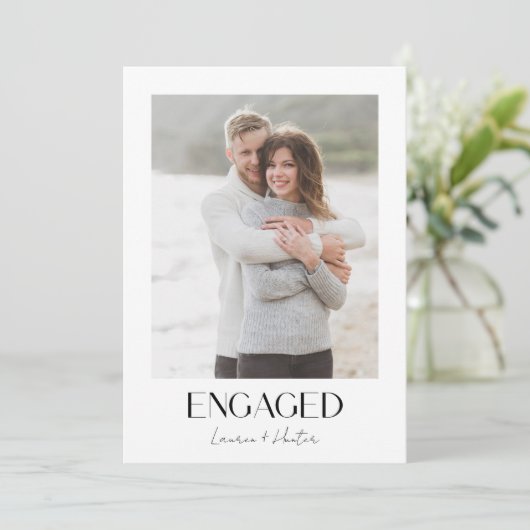 Faire-part Simple moderne 3 Photo Script Engagement (Debout devant)