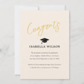 Faire-part Simple Moderne 4 Photo Collage Beige Graduation (Dos)