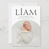 Faire-part Simple Moderne Annonce de Naissance Bébé sous une  (Devant)