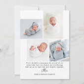 Faire-part Simple Moderne Annonce de Naissance Bébé sous une  (Dos)