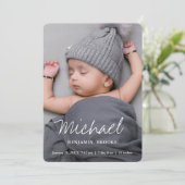 Faire-part Simple Moderne Annonce de Naissance Garçon ou Fill (Debout devant)