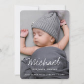 Faire-part Simple Moderne Annonce de Naissance Garçon ou Fill (Devant)