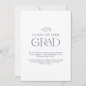 Faire-part Simple moderne Arc Bleu Typographie Photo Grad (Dos)