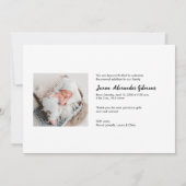 Faire-part Simple moderne bébé garçon Baby shower de naissanc (Dos)