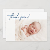 Faire-part Simple moderne bébé garçon Baby shower de naissanc (Devant / Derrière)