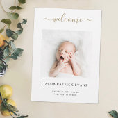 Faire-part Simple moderne Custom Gold Script garçon ou fille 
