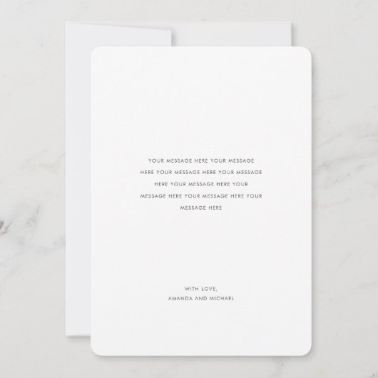 Faire-part Simple moderne Custom Gold Script garçon ou fille  (Dos)