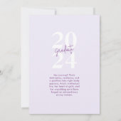 Faire-part Simple Moderne Design Script Pink Photo Graduation (Dos)