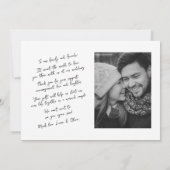 Faire-part Simple moderne écrit à la main deux Merci photo (Dos)