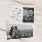 Faire-part Simple moderne écrit à la main deux Merci photo