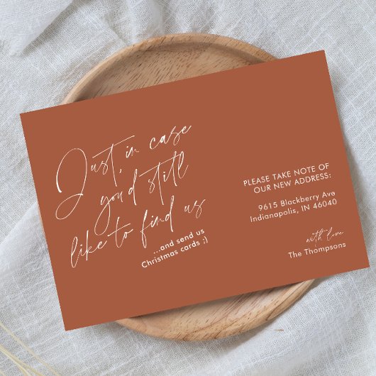 Faire-part Simple Moderne Funny Terracotta Rust Moving