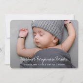 Faire-part Simple moderne garçon ou fille sur mesure pleine p (Devant)