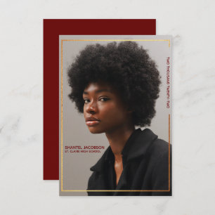 Faire-part simple moderne Gold Border Graduation