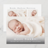 Faire-part Simple Moderne Naissance Bébé Photo (Devant / Derrière)
