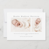 Faire-part Simple Moderne Naissance Bébé Photo (Dos)