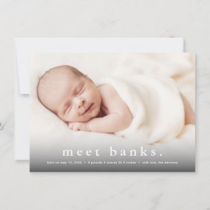 Faire-part Simple Moderne Naissance Bébé Photo