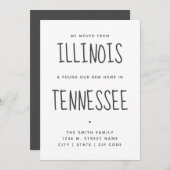 Faire-part Simple Moderne Nous avons déménagé Nouvelle Maison (Devant / Derrière)