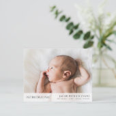 Faire-part Simple moderne Personnalisé garçon ou fille photo  (Debout devant)