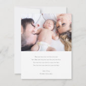 Faire-part Simple Moderne Personnalisé Photo de Naissance Gar (Dos)