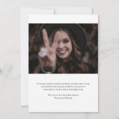 Faire-part Simple moderne Photo Élégant Script Graduation (Dos)