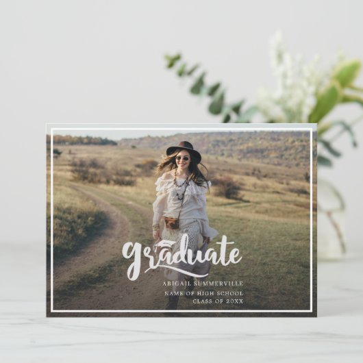 Faire-part Simple Moderne Rustique Diplômé N'importe quelle a (Debout devant)