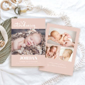 Faire-part Simple moderne Script Photo Collage rose Naissance