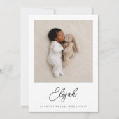 Faire-part Simple Naissance Photo Minimaliste (Devant)