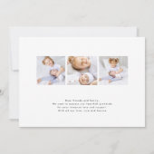 Faire-part simple noir sur blanc introduction photo naissance (Dos)