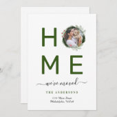 Faire-part Simple Nous avons déménagé Noël Photo Wreath HOME (Devant / Derrière)