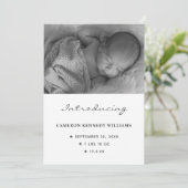 Faire-part Simple nouveau-né mignon photo personnalisée Bonjo (Debout devant)