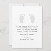 Faire-part Simple nouveau-né mignon photo personnalisée Bonjo (Dos)