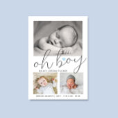 Faire-part Simple Oh Garçon Bleu Coeur Collage Photo Naissanc