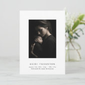 Faire-part SIMPLE | photo de la frontière bébé naissance (Debout devant)