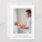 Faire-part SIMPLE | photo de la frontière bébé naissance (Dos)