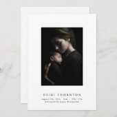 Faire-part SIMPLE | photo de la frontière bébé naissance (Devant / Derrière)