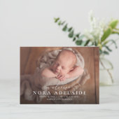 Faire-part Simple photo de naissance avec écriture de bienven (Debout devant)