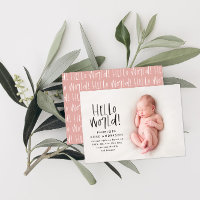 Simple photo de naissance minimale rose moderne