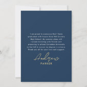 Faire-part Simple Photo Moderne De Graduation Et Typographie (Dos)