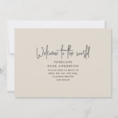 Faire-part Simple photo naissance minimaliste (Dos)