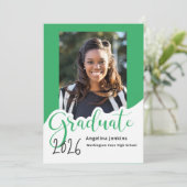 Faire-part Simple photo Whimsical Green 2025 (Debout devant)