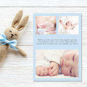 Faire-part Simple présentation de photos Bleu bébé garçon nai