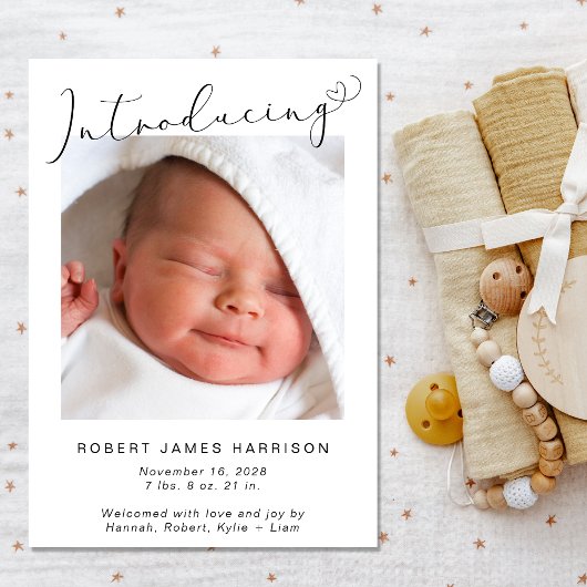 Faire-part Simple présentation de photos naissance bébé