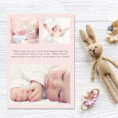 Faire-part Simple présentation de photos Pink Baby Girl Birth