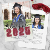 Faire-part Simple Red Script Graduate Photo Graduate