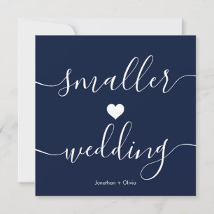 Faire-part Simple Réduction Mariage Sombre Bleu Petit