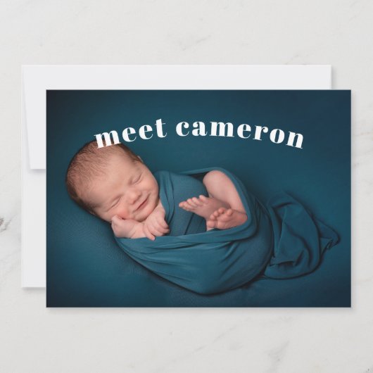 Faire-part Simple Rencontrez Naissance d'un nouveau bébé (Devant)