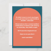 Faire-part Simple Retro Photo géométrique Turquoise Nous Elop (Dos)