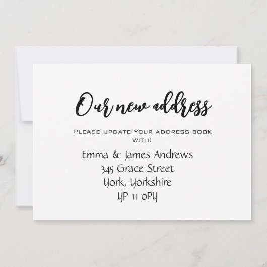 Faire-part Simple Rustique Nous Avons Déménagé Mise à Jour de (Dos)