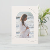 Faire-part simple sauge photos vertes collage grossesse bébé (Debout devant)