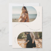 Faire-part simple sauge photos vertes collage grossesse bébé (Dos)